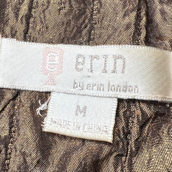 Erin London Womens Size Medium Gold Metallic Crinkle Jacket Art to Wear Textured - Picture 4 of 13